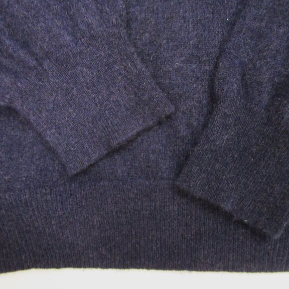 CASHMERE Mens Polo Collar Placket Sweater Cuddly Navy - Picture 5 of 9